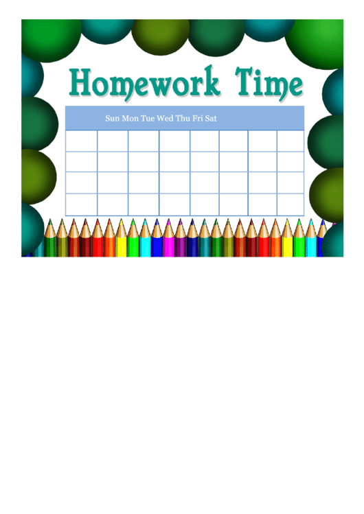 Fillable Homework Chore Chart Printable pdf