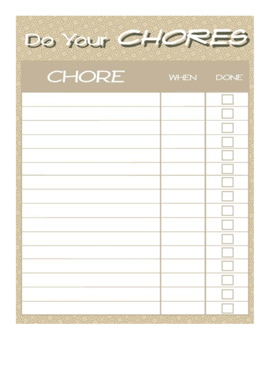 Do Your Chores Chart - Daily