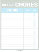 Daily Do Your Chores Chart - Blue And Gray