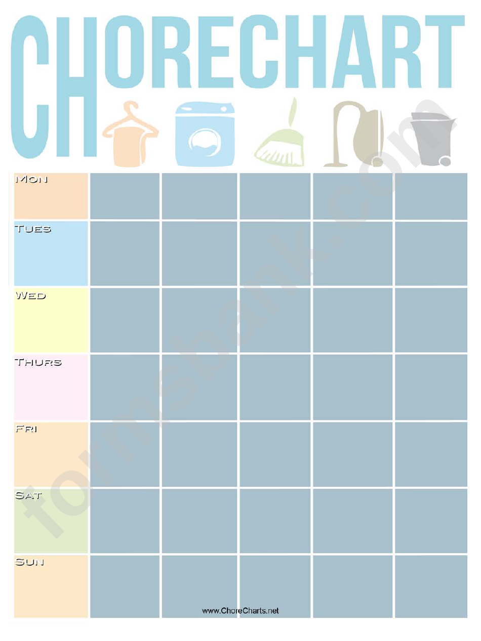 Home Chore Chart - Weekly