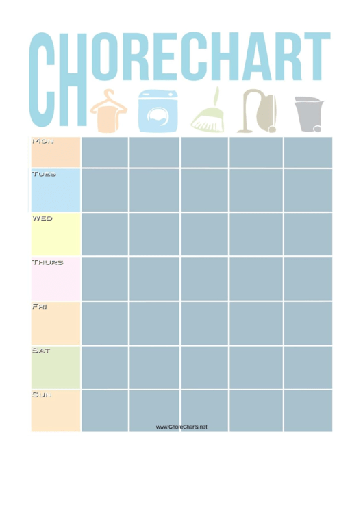 Home Chore Chart - Weekly