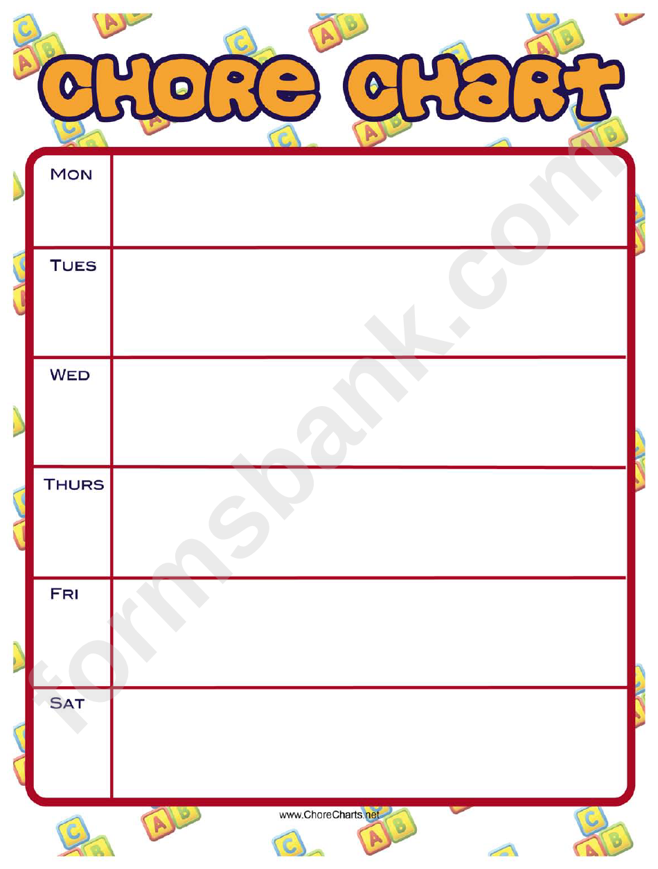 Blocks Weekly Chore Chart