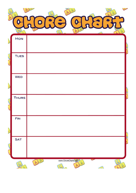 Blocks Weekly Chore Chart Printable pdf