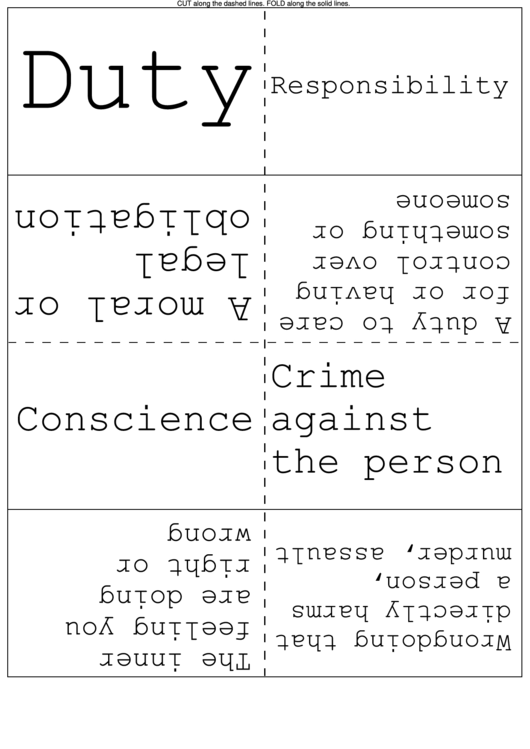 Crime Keywords Flash Cards Printable pdf