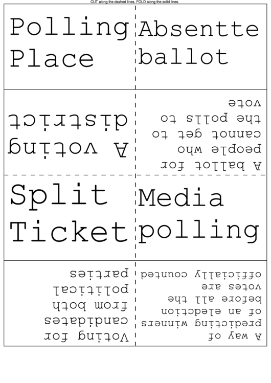 Political Parties And Voting Systems Flash Cards Printable pdf
