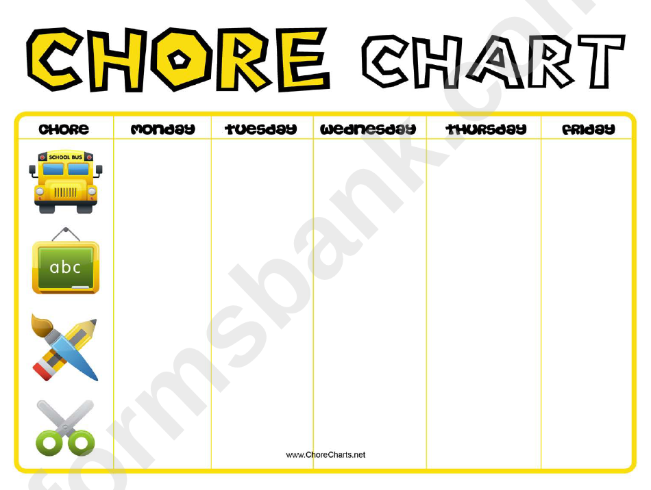 Before School Chore Chart - Weekly