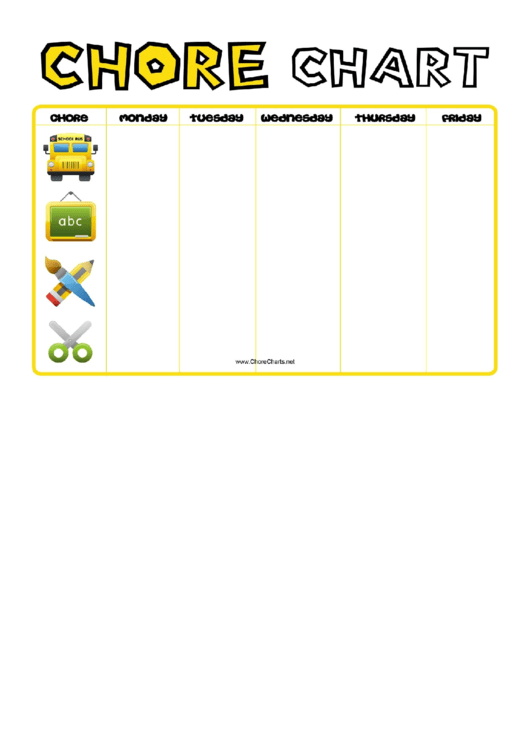 Before School Chore Chart - Weekly Printable pdf