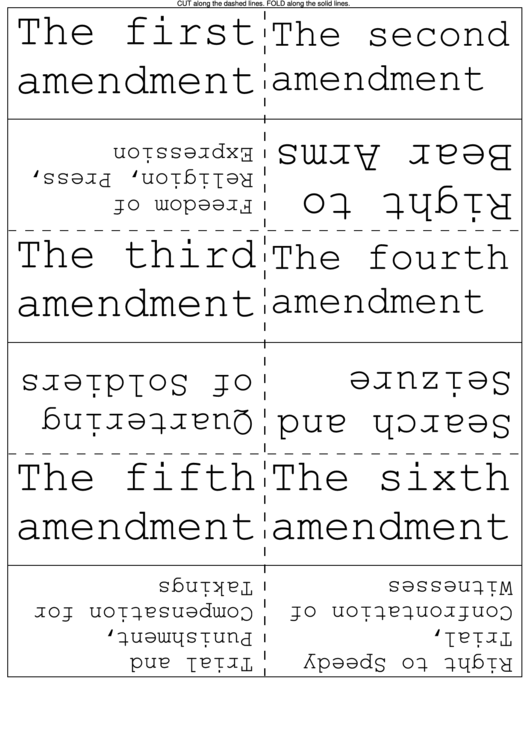 United States Bill Of Rights Flash Cards Printable pdf