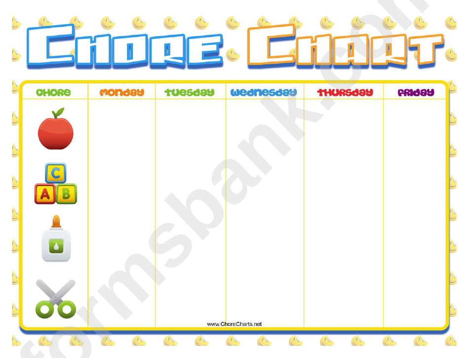 Daycare Weekly Chore Chart