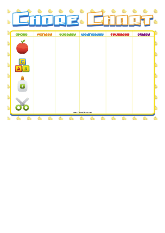 Daycare Weekly Chore Chart Printable pdf