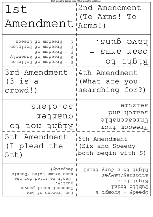 Bill Of Rights Flash Cards Printable pdf
