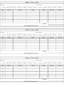 Daily Time Card Template - Three Per Page