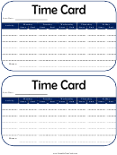 Child Weekly Time Card