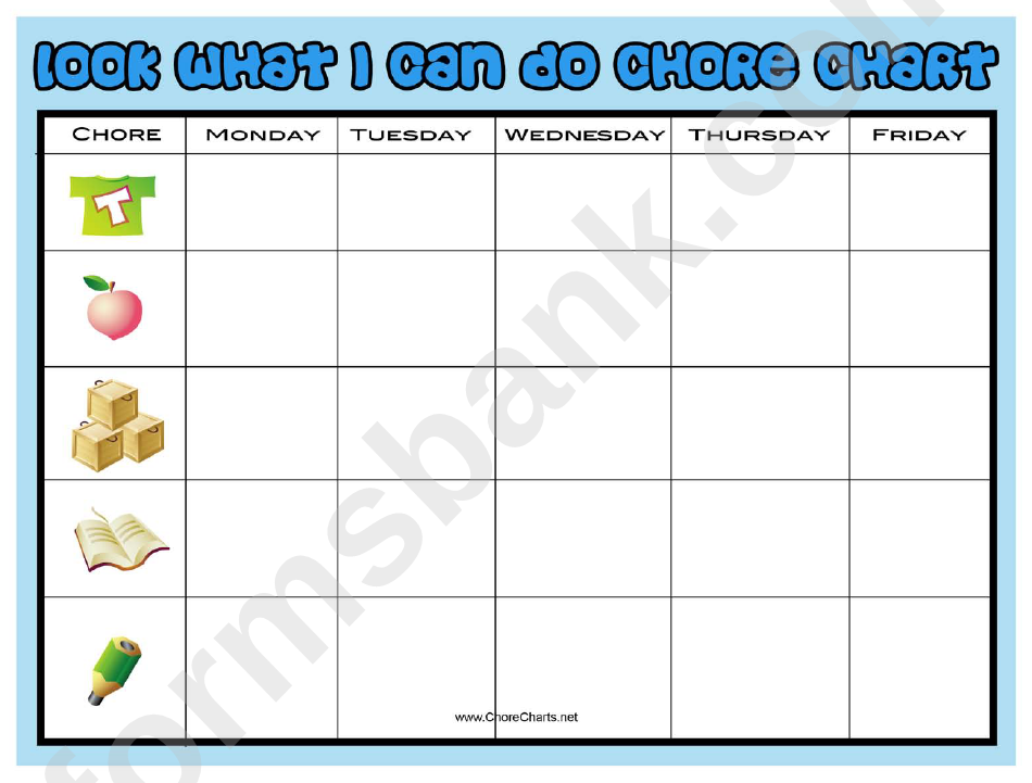 Look What I Can Do Chore Chart - Weekly