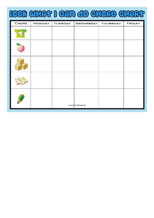 Look What I Can Do Chore Chart - Weekly Printable pdf