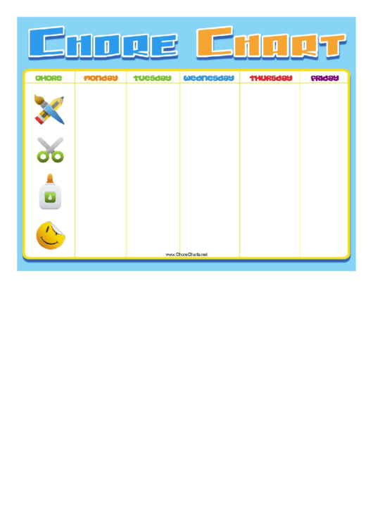 Weekly Nursery Chore Chart Printable pdf