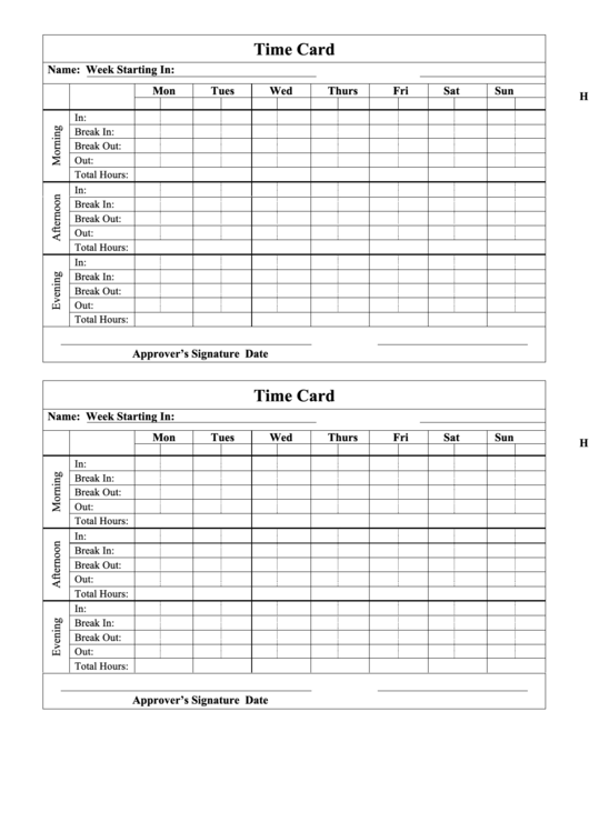 Morning,afternoon & Evening Time Card Template (Black&white) Printable pdf