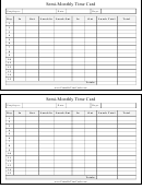 Semi-monthly Time Card