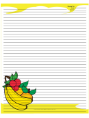 Banana Orange Cherry Yellow Recipe Card 8x10