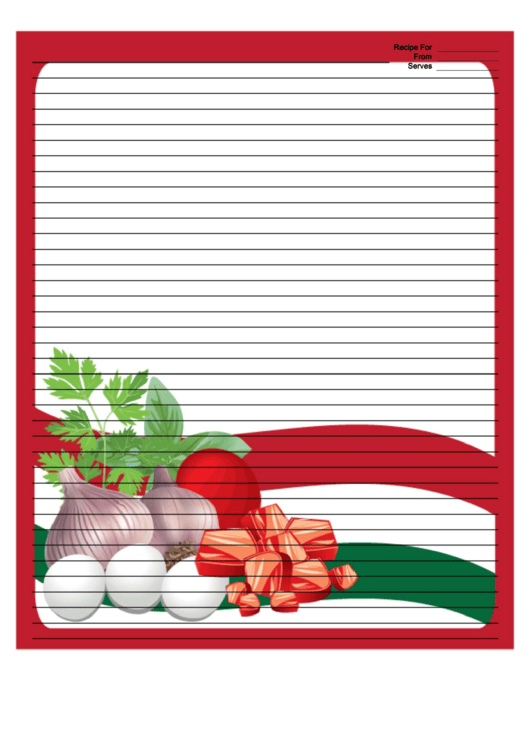 Italian Meat Eggs Herbs Recipe Card 8x10 Printable pdf