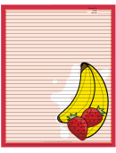 Bananas Strawberries Red Recipe Card 8x10