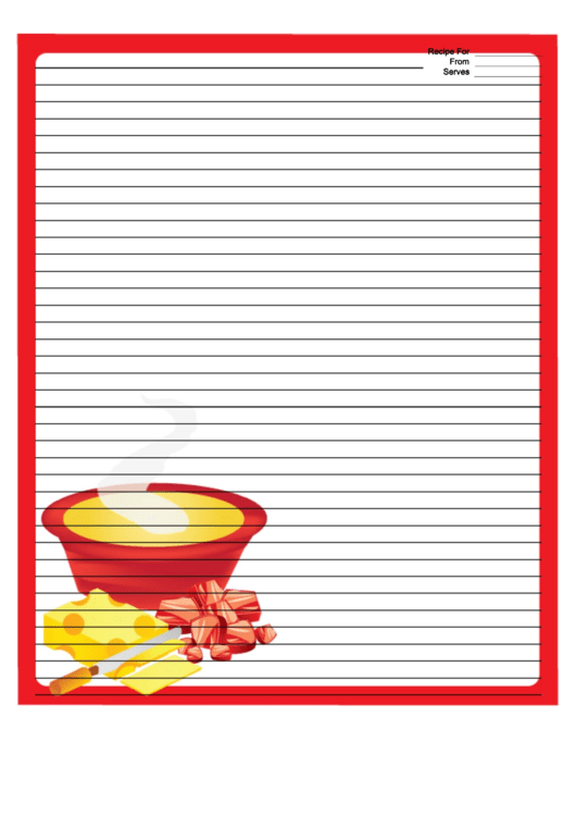 Soup Cheese Red Recipe Card 8x10 Printable pdf