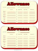 Weekly Allowance Time Card