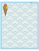Ice Cream Cone Blue Recipe Card 8x10