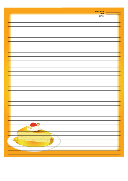 Yellow Cheesecake Recipe Card 8x10 Printable pdf