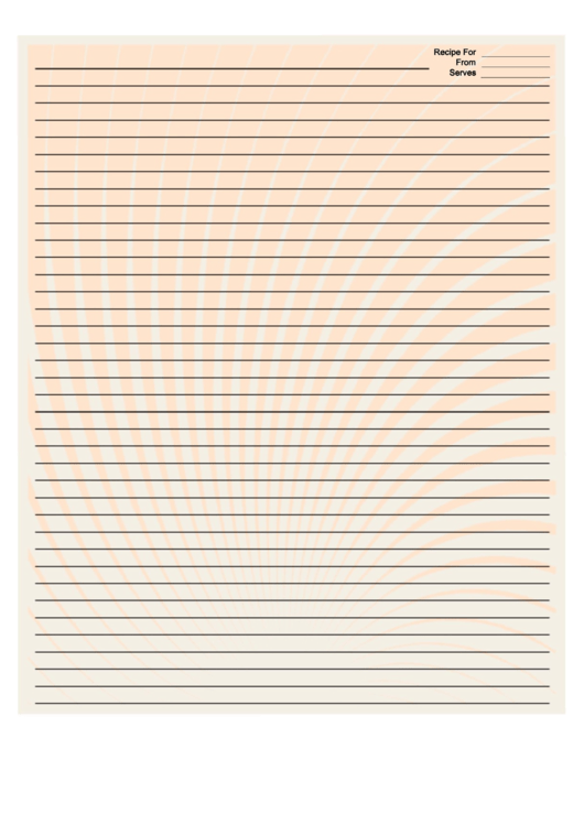 Orange White Spiral Recipe Card 8x10 Printable pdf