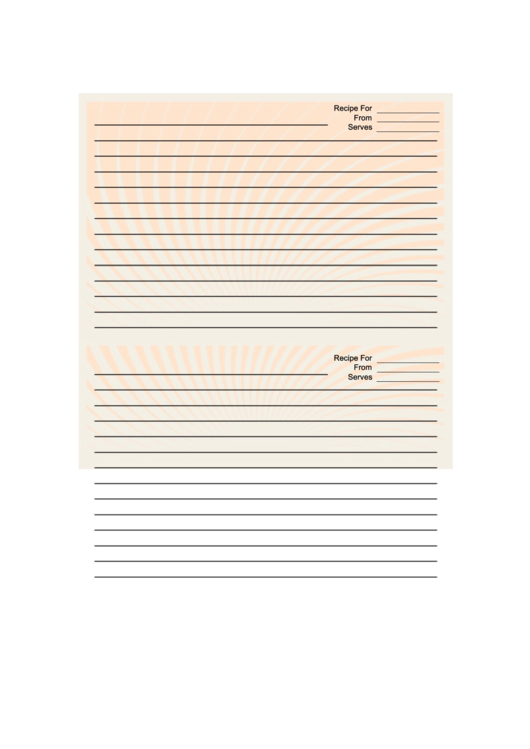 Orange White Spiral Recipe Card Printable pdf