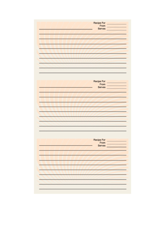 Orange White Spiral Recipe Card Template Printable pdf