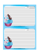 Ice Cream Sprinkles Blue Recipe Card Template