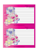 Elegant Gifts Pink Recipe Card Template