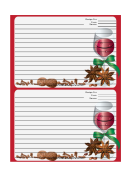 Wine Red Recipe Card Template