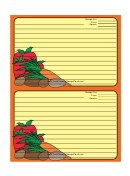 Vegetables Orange Recipe Card Template
