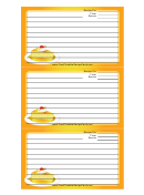 Yellow Cheesecake Recipe Card Template