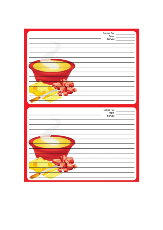 Soup Cheese Red Recipe Card Printable pdf