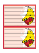 Bananas Strawberries Red Recipe Card