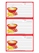 Soup Cheese Red Recipe Card Template
