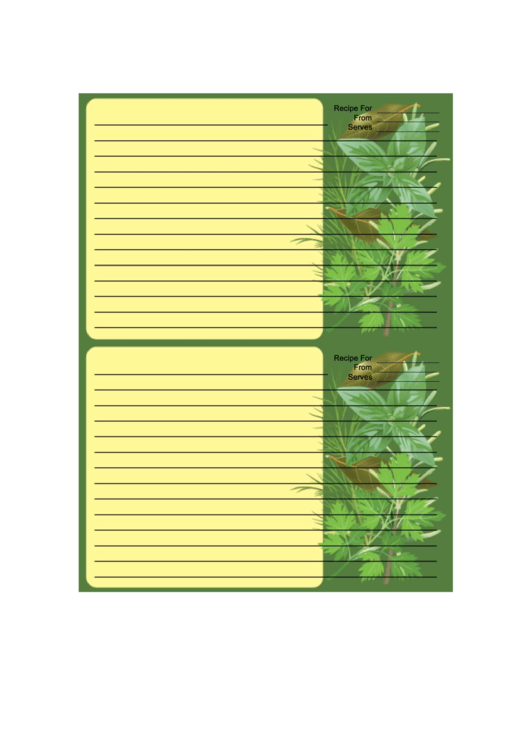 Green Herbs Recipe Card