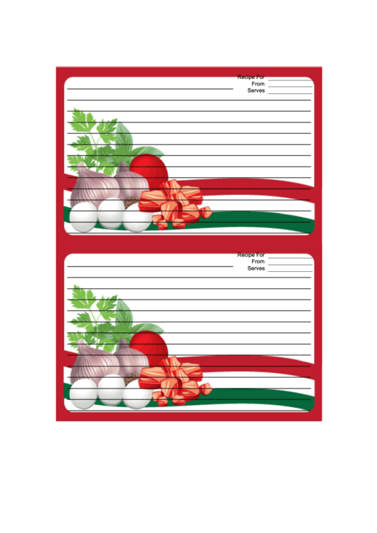 Italian Meat Eggs Herbs Recipe Card Printable pdf