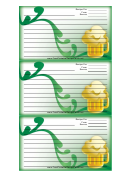 Green Mugs Recipe Card Template