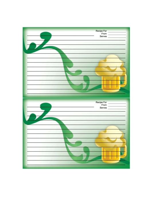 Green Mugs Recipe Card Printable pdf