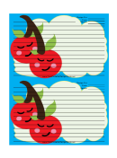 Cherries Blue Recipe Card