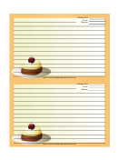 Yellow Dessert Recipe Card