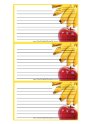 Apple Bananas Yellow Recipe Card Template