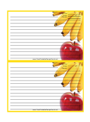 Apple Bananas Yellow Recipe Card
