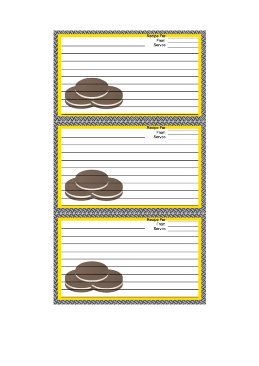 Sandwich Cookies Recipe Card Template Printable pdf