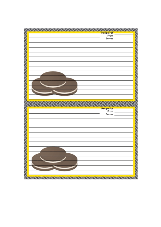 Sandwich Cookies Recipe Card Printable pdf
